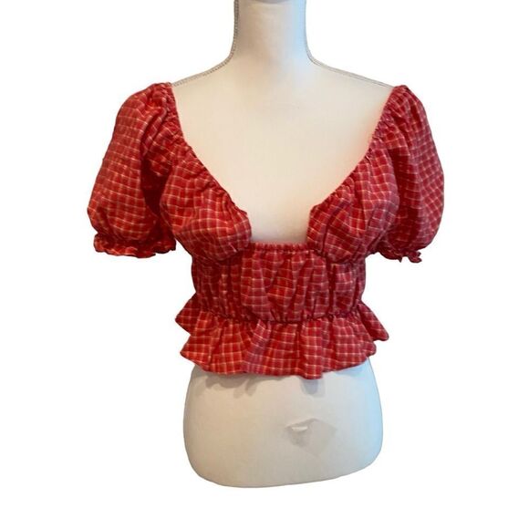 Louna Ruffle Crop Top Size Medium - Picture 1 of 5